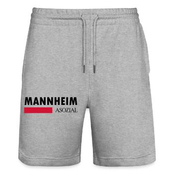 Mannheim Monnem Mannheimat - Stanley/Stella Unisex Bio Joggingshorts Trainer  - Grau meliert - Vorne - Nik (191cm) & Marisol (170cm)