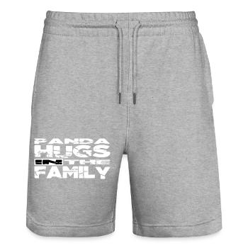 dictons amusants geek présenter l’idée présente - Short de jogging bio TRAINER Stanley/Stella unisexe - gris chiné - Devant - Nik (191cm) & Marisol (170cm)