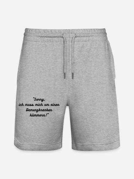 Sorry, ik zorg voor een dementiepatiënt - Stanley/Stella uniseks bio-joggingshorts Mover  - grijs gemêleerd