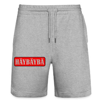 heybaby farbig - Stanley/Stella Unisex Bio Joggingshorts Trainer  - Grau meliert - Vorne - Nik (191cm) & Marisol (170cm)