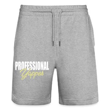 Professional Yapper Fluent In Yapanese Slang - Stanley/Stella Unisex Bio Joggingshorts Trainer  - Grau meliert - Vorne - Nik (191cm) & Marisol (170cm)