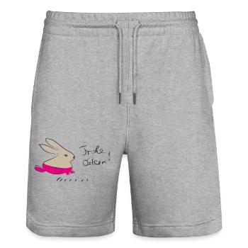 frohe ostern - Stanley/Stella Unisex Bio Joggingshorts Trainer  - Grau meliert - Vorne - Nik (191cm) & Marisol (170cm)