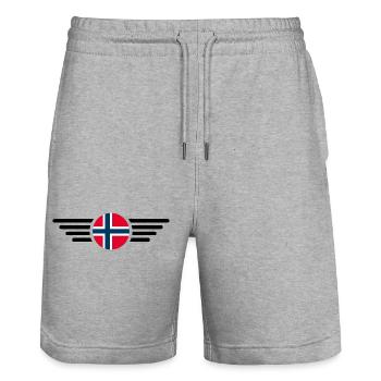 Norwegen T-Shirt: Nordischer Stil - Stanley/Stella Unisex Bio Joggingshorts Trainer  - Grau meliert - Vorne - Nik (191cm) & Marisol (170cm)