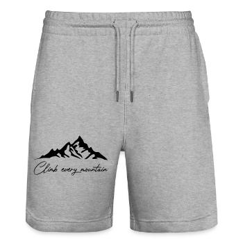 Mountains Hiking Saying Gift - Stanley/Stella Trainer Unisex Organic Jogging Shorts - heather grey - Front - Nik (191cm) & Marisol (170cm)