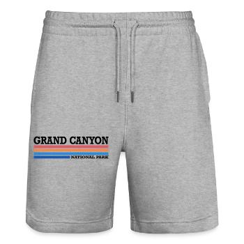 Parc national du Grand Canyon Rétro - Short de jogging bio TRAINER Stanley/Stella unisexe - gris chiné - Devant - Nik (191cm) & Marisol (170cm)