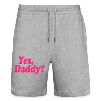 Yes daddy - Short de jogging bio TRAINER Stanley/Stella unisexe - gris chiné - Devant - Nik (191cm) & Marisol (170cm)