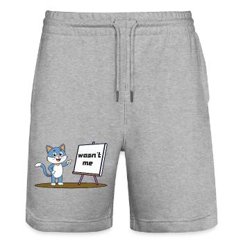 Wasn't Me - Stanley/Stella Unisex Bio Joggingshorts Trainer  - Grau meliert - Vorne - Nik (191cm) & Marisol (170cm)