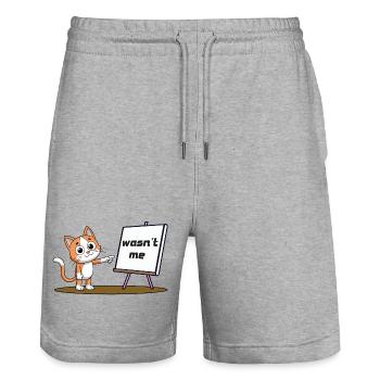 Wasn't Me - Stanley/Stella Unisex Bio Joggingshorts Trainer  - Grau meliert - Vorne - Nik (191cm) & Marisol (170cm)