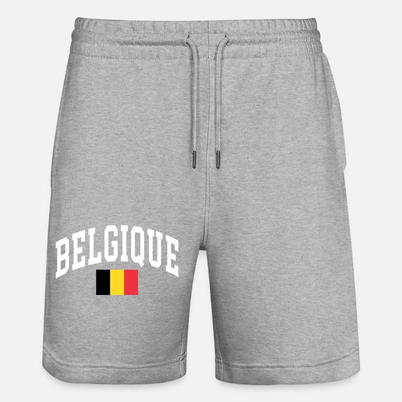 Belgien - Stanley/Stella Unisex Bio Joggingshorts Trainer  - Grau meliert