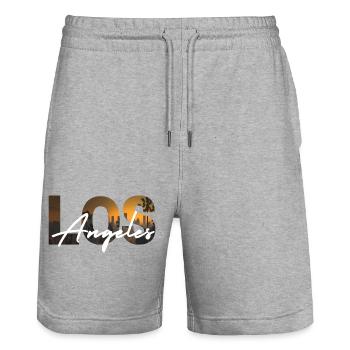 Los Angeles - Short de jogging bio TRAINER Stanley/Stella unisexe - gris chiné - Devant - Nik (191cm) & Marisol (170cm)