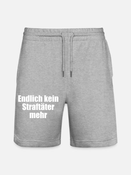 Finally no longer a criminal - Stanley/Stella Trainer Unisex Organic Jogging Shorts - heather grey