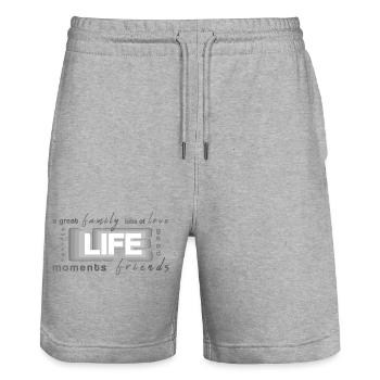 life family friends - Stanley/Stella Unisex Bio Joggingshorts Trainer  - Grau meliert - Vorne - Nik (191cm) & Marisol (170cm)