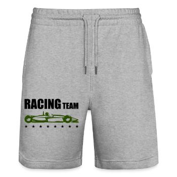 Racing Team - Stanley/Stella Trainer Unisex Organic Jogging Shorts - heather grey - Front - Nik (191cm) & Marisol (170cm)