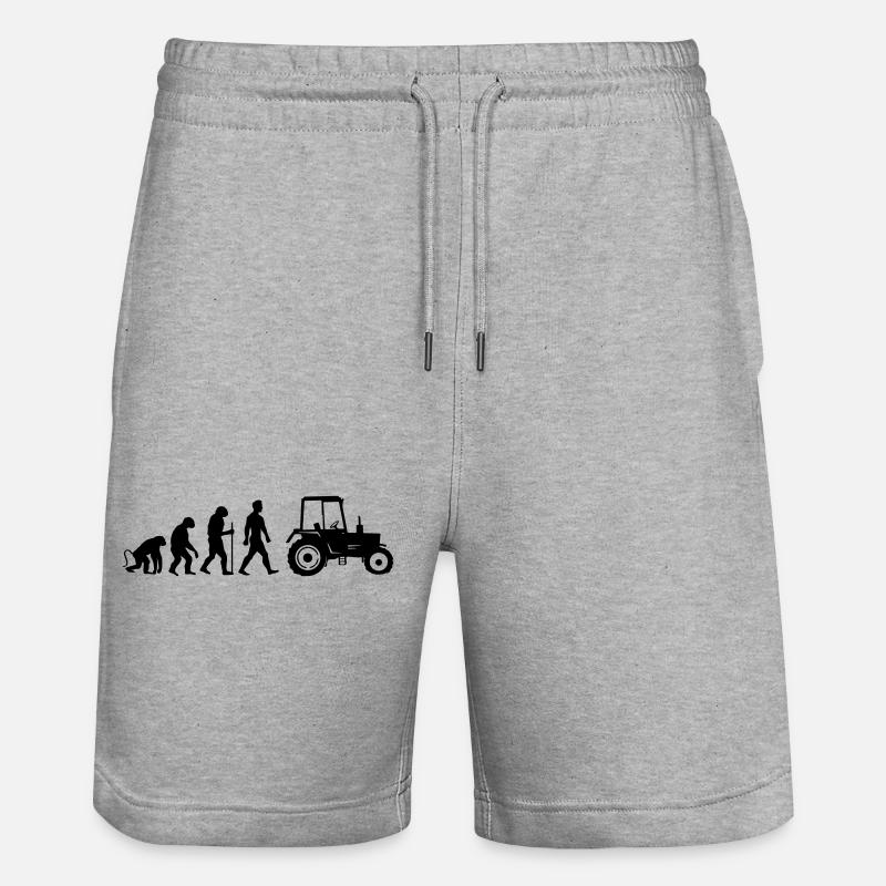 Évolution du tracteur - Short de jogging bio TRAINER Stanley/Stella unisexe - gris chiné