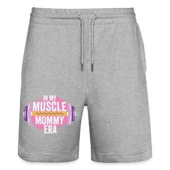 In My Muscle Mommy Era Mother's Day Personal - Stanley/Stella Unisex Bio Joggingshorts Trainer  - Grau meliert - Vorne - Nik (191cm) & Marisol (170cm)