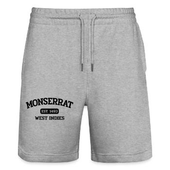 Monserrat - Plymouth - Caribbean - West Indies - Stanley/Stella Trainer Unisex Organic Jogging Shorts - heather grey - Front - Nik (191cm) & Marisol (170cm)