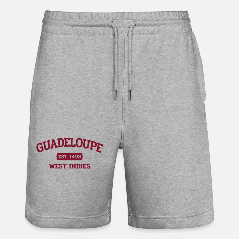 Guadeloupe - Point-à-Pitre - Caraïbes - Antilles - Short de jogging bio TRAINER Stanley/Stella unisexe - gris chiné