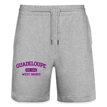 Guadeloupe - Point-á-Pitre - Karibik - West Indies - Stanley/Stella Unisex Bio Joggingshorts Trainer  - Grau meliert - Vorne - Nik (191cm) & Marisol (170cm)