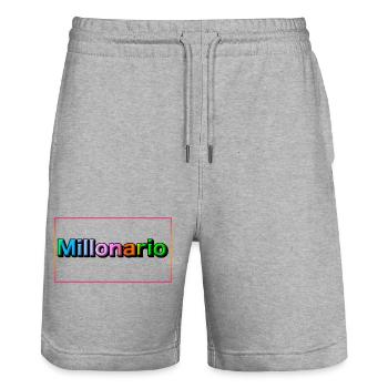 201442 - Stanley/Stella Trainer Unisex Organic Jogging Shorts - heather grey - Front - Nik (191cm) & Marisol (170cm)
