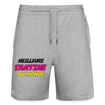 BEST AUNTIE IN THE WORLD - Stanley/Stella Trainer Unisex Organic Jogging Shorts - heather grey - Front - Nik (191cm) & Marisol (170cm)
