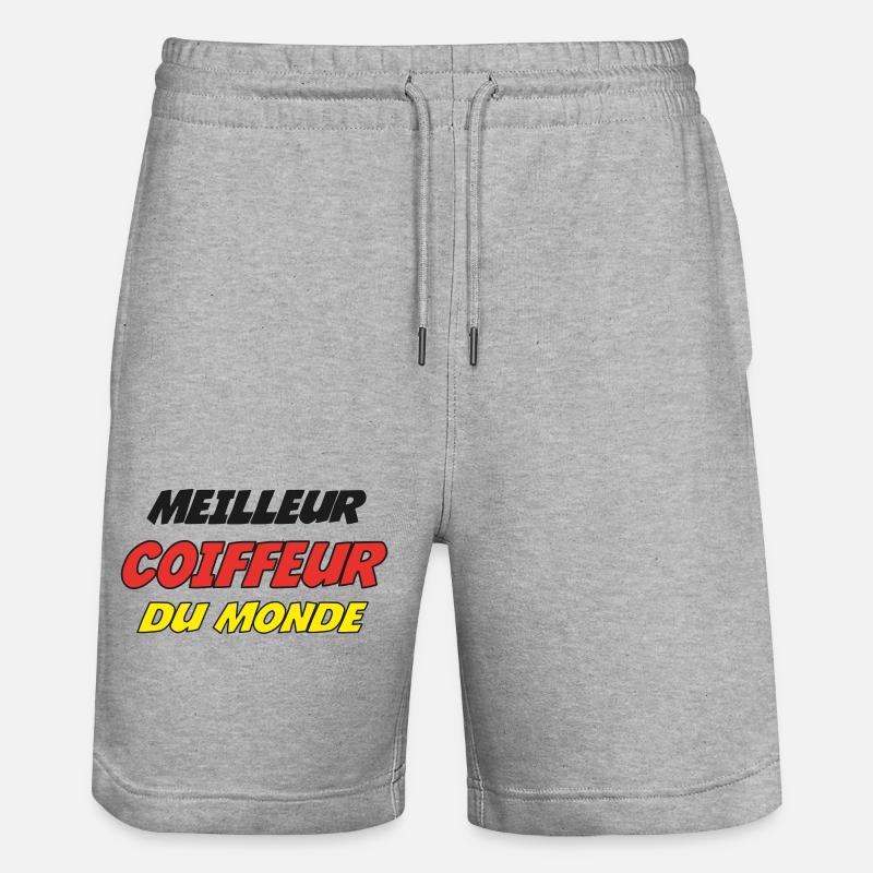 MEILLEUR COIFFEUR DU MONDE - Short de jogging bio TRAINER Stanley/Stella unisexe - gris chiné