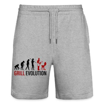 grill evolution - Stanley/Stella Unisex Bio Joggingshorts Trainer  - Grau meliert - Vorne - Nik (191cm) & Marisol (170cm)