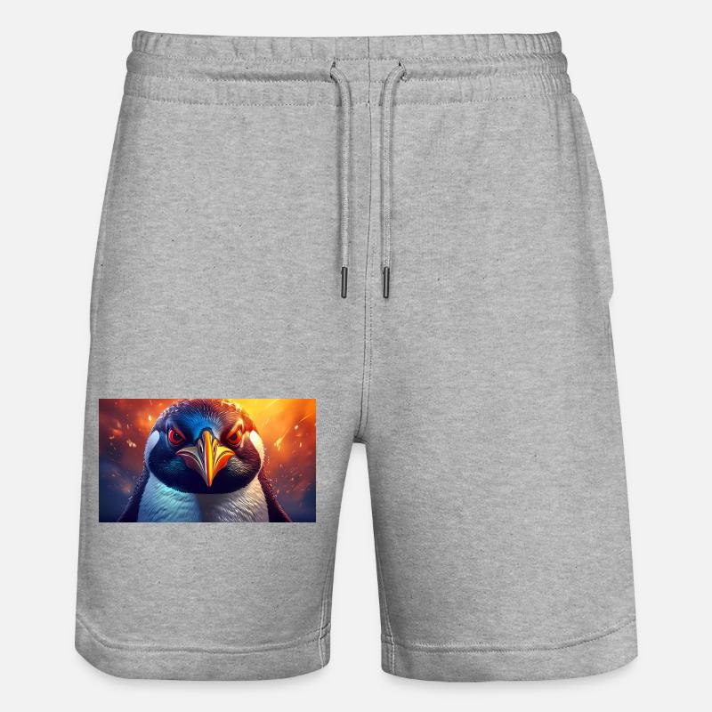 Animaux mignons - pingouin - Short de jogging bio TRAINER Stanley/Stella unisexe - gris chiné