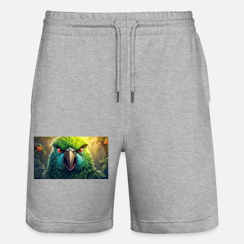 Animaux mignons - perroquet - Short de jogging bio TRAINER Stanley/Stella unisexe - gris chiné