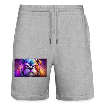 Süße mürrische griesgrämige Tiere - Bulldogge - Stanley/Stella Unisex Bio Joggingshorts Trainer  - Grau meliert - Vorne - Nik (191cm) & Marisol (170cm)