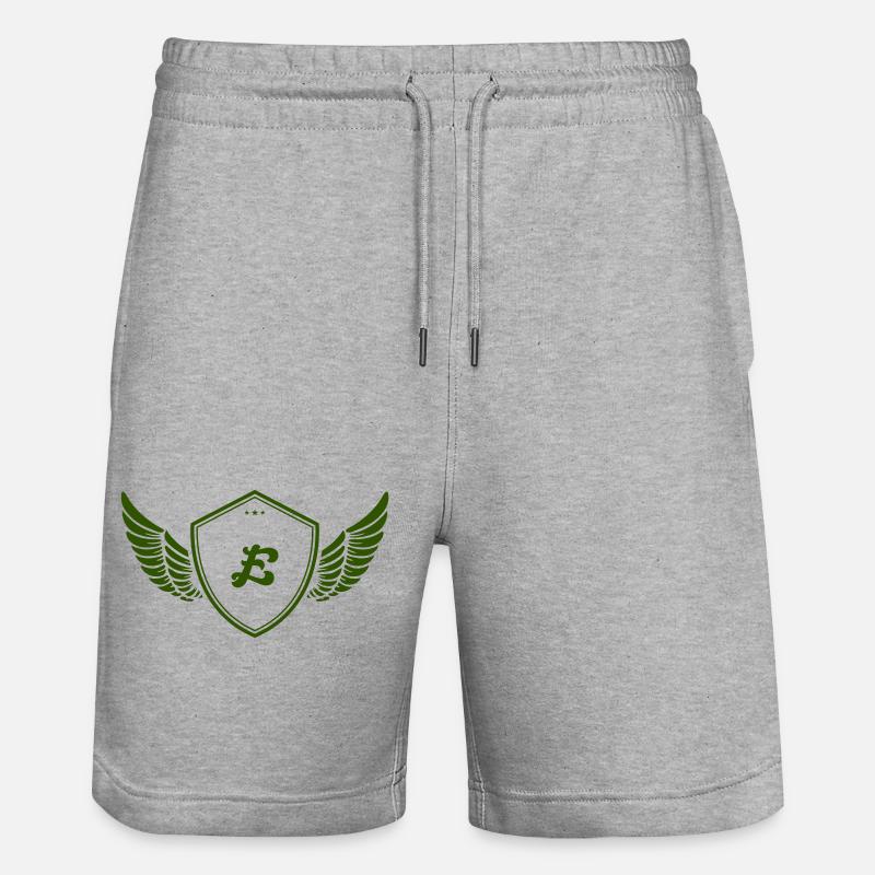 wappen e - Stanley/Stella Unisex Bio Joggingshorts Trainer  - Grau meliert