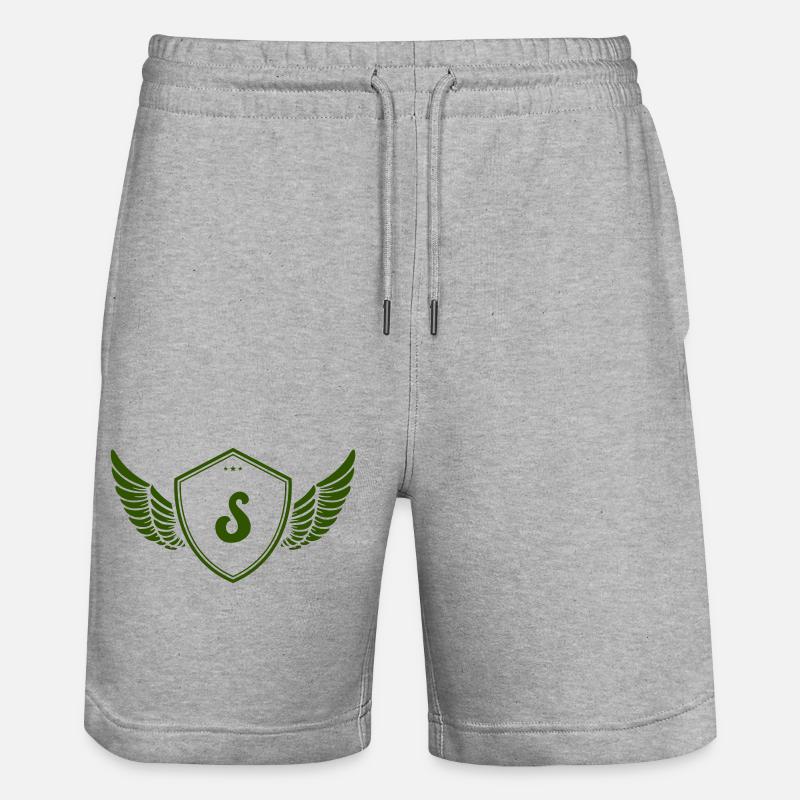 wappen s - Stanley/Stella Unisex Bio Joggingshorts Trainer - Grau meliert