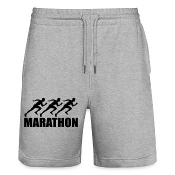 marathon - Short de jogging bio TRAINER Stanley/Stella unisexe - gris chiné - Devant - Nik (191cm) & Marisol (170cm)