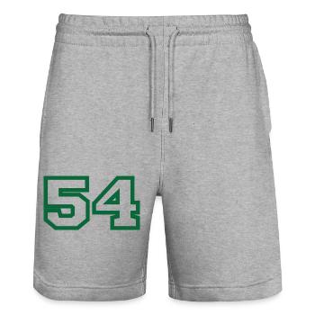 Nummer 54 green sport - Stanley/Stella Unisex Bio Joggingshorts Trainer  - Grau meliert - Vorne - Nik (191cm) & Marisol (170cm)