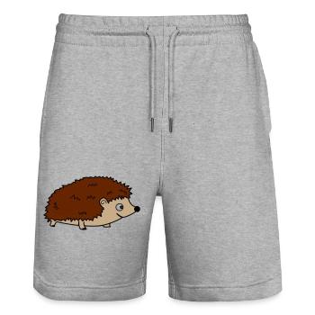 Hedgehog 02 - Stanley/Stella Trainer Unisex Organic Jogging Shorts - heather grey - Front - Nik (191cm) & Marisol (170cm)