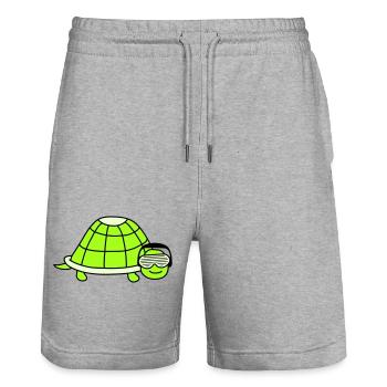 Süße Schildkröte Niedliches DJ Party Musik Tier - Stanley/Stella Unisex Bio Joggingshorts Trainer  - Grau meliert - Vorne - Nik (191cm) & Marisol (170cm)