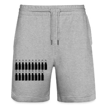 19 Bierflaschen - Bier - 19 Jahre - 19. Geburtstag - Stanley/Stella Unisex Bio Joggingshorts Trainer  - Grau meliert - Vorne - Nik (191cm) & Marisol (170cm)
