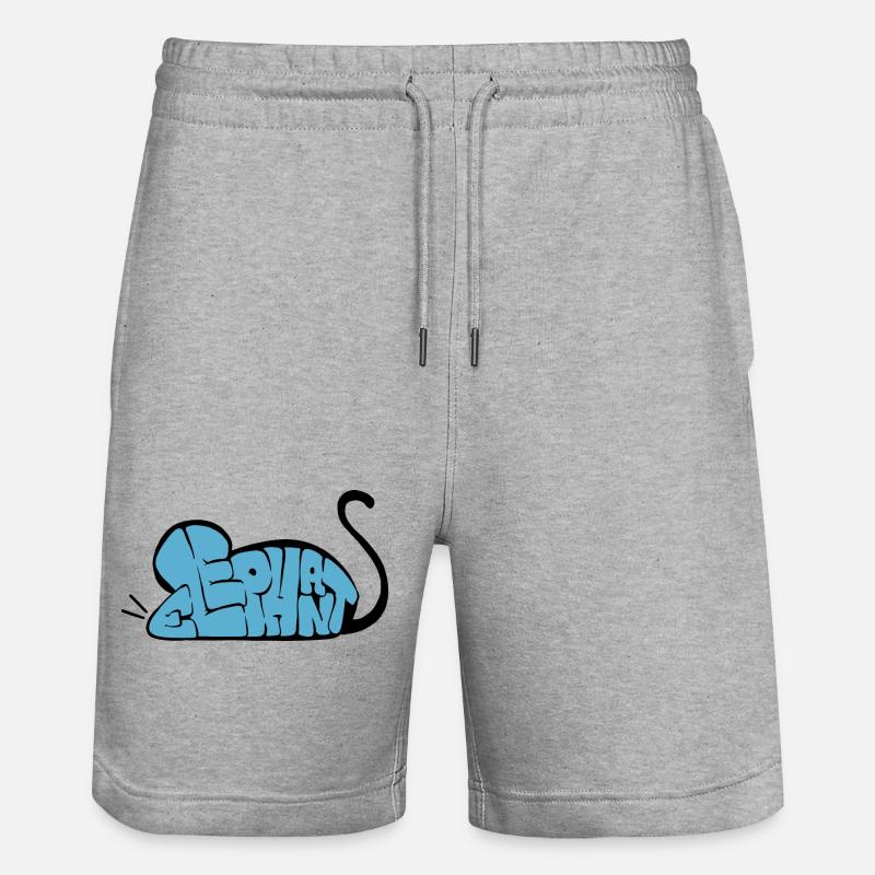 Graff Maus-Elefant - Stanley/Stella Unisex Bio Joggingshorts Trainer  - Grau meliert
