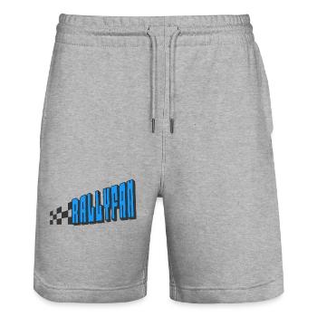 Rallyfan blue black - Stanley/Stella Trainer Unisex Organic Jogging Shorts - heather grey - Front - Nik (191cm) & Marisol (170cm)