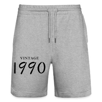 Jahrgang 1990er Jahre - Geschenkidee zum Geburtstag - Stanley/Stella Unisex Bio Joggingshorts Trainer  - Grau meliert - Vorne - Nik (191cm) & Marisol (170cm)