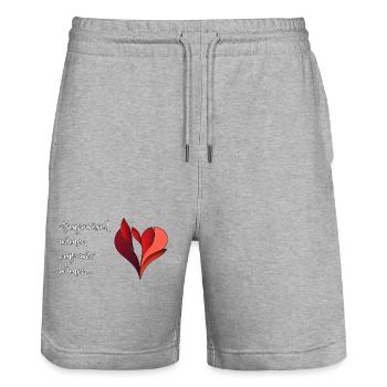 Empowered women empower women. - Stanley/Stella Unisex Bio Joggingshorts Trainer  - Grau meliert - Vorne - Nik (191cm) & Marisol (170cm)
