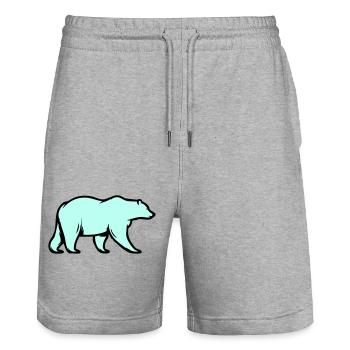 Ours blanc - Short de jogging bio TRAINER Stanley/Stella unisexe - gris chiné - Devant - Nik (191cm) & Marisol (170cm)