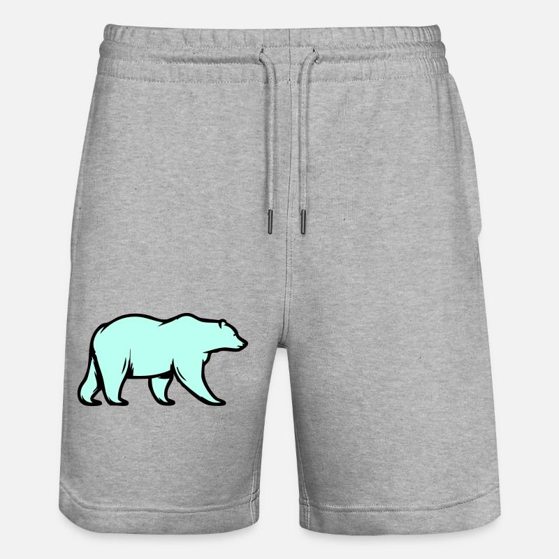 Ours blanc - Short de jogging bio TRAINER Stanley/Stella unisexe - gris chiné