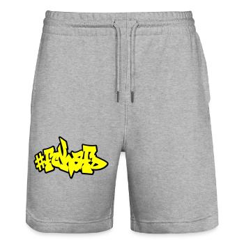 FCK AFD - Stanley/Stella Unisex Bio Joggingshorts Trainer  - Grau meliert - Vorne - Nik (191cm) & Marisol (170cm)