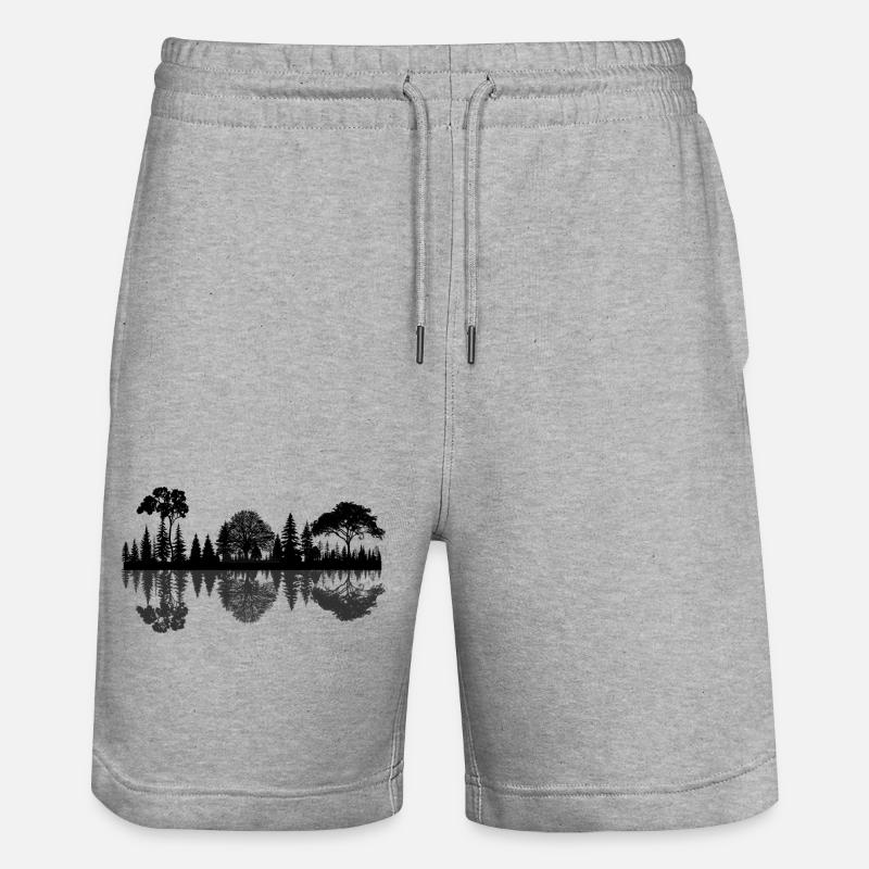 Forêt nature reflet - Short de jogging bio TRAINER Stanley/Stella unisexe - gris chiné