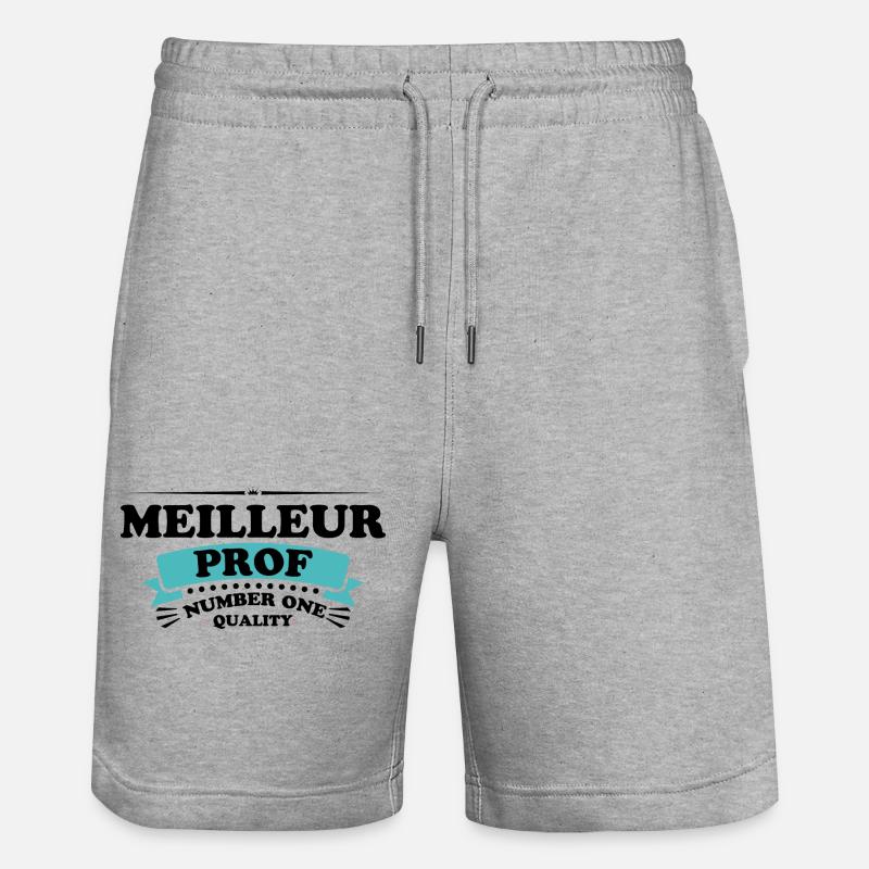 Bester Lehrer - Stanley/Stella Unisex Bio Joggingshorts Trainer  - Grau meliert