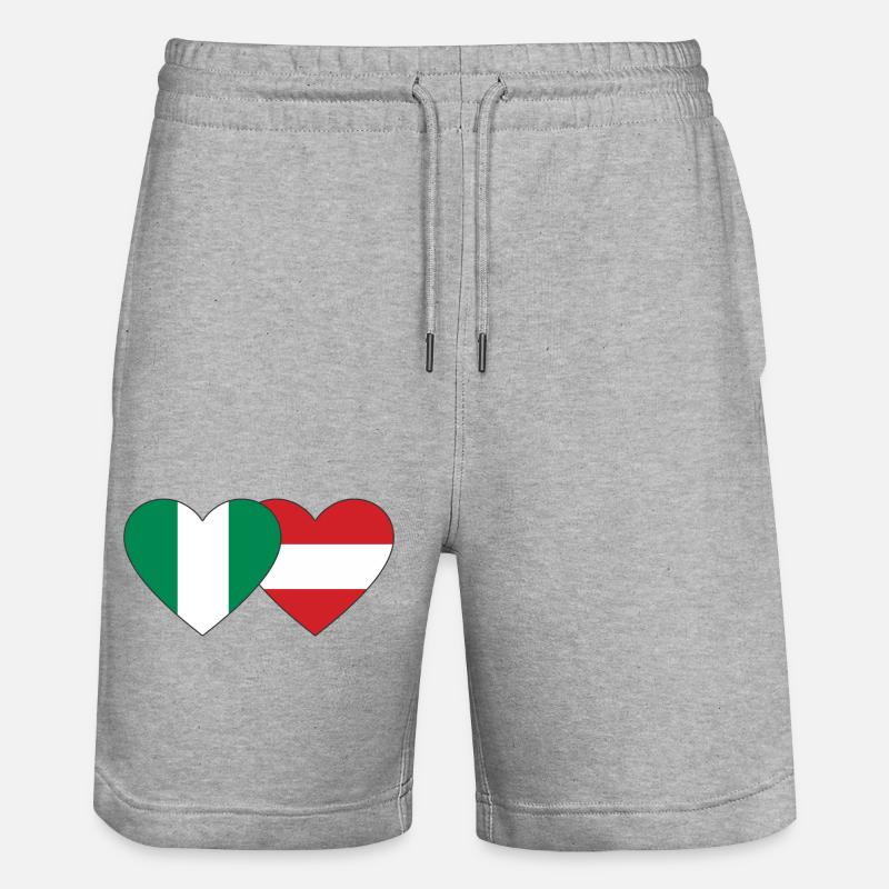 Nigeria Autriche Drapeau Coeur - Short de jogging bio TRAINER Stanley/Stella unisexe - gris chiné