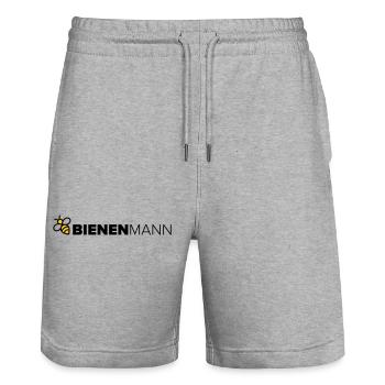 Bienenmann - Stanley/Stella Unisex Bio Joggingshorts Trainer  - Grau meliert - Vorne - Nik (191cm) & Marisol (170cm)
