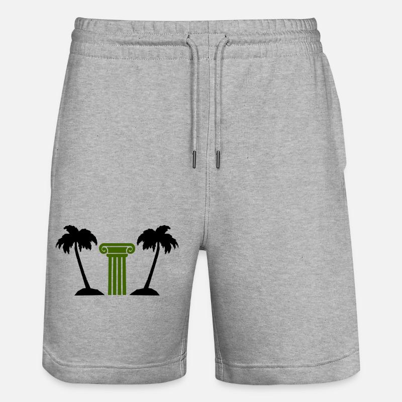palmen säule - Stanley/Stella Unisex Bio Joggingshorts Trainer  - Grau meliert