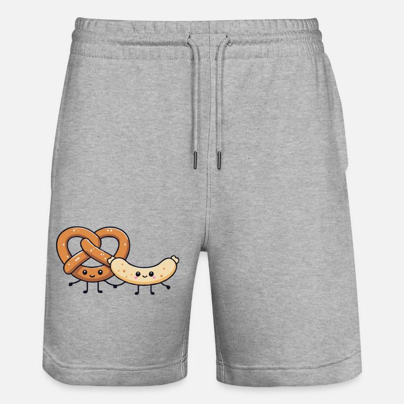 Boudin blanc avec bretzel - Short de jogging bio TRAINER Stanley/Stella unisexe - gris chiné