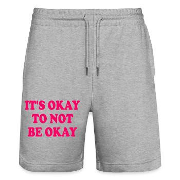 it's okay to not be okay - Stanley/Stella Unisex Bio Joggingshorts Trainer  - Grau meliert - Vorne - Nik (191cm) & Marisol (170cm)